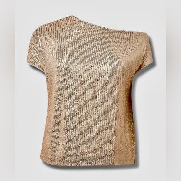 torrid Tops - NWT Torrid Off Shoulder ✨ Gold ✨ Sequin Top